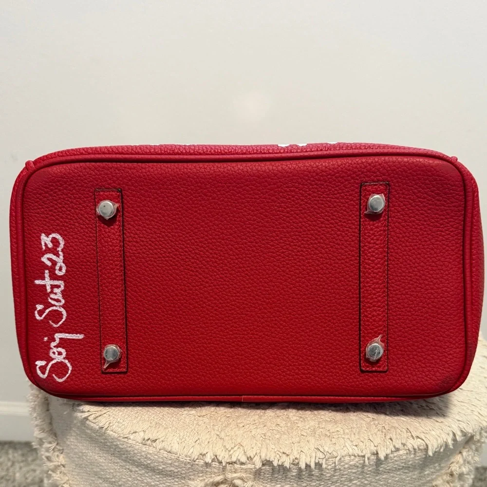 1-1 Saturday House 30CM Red Birkin w/Silver Hardware ‘YOU FAKELIKE THIS BIRKIN’